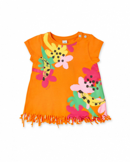 Robe fille en maille orange collection Banana Records