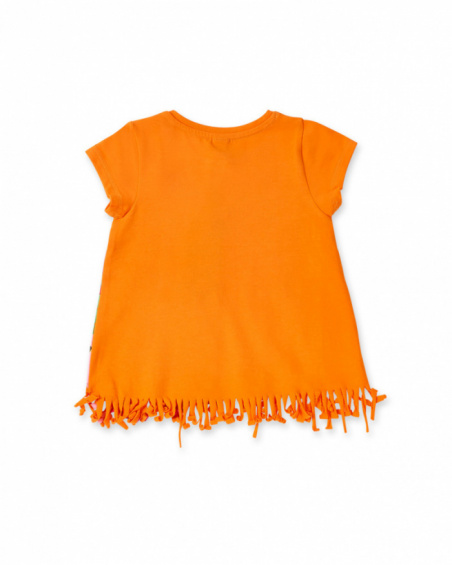 Robe fille en maille orange collection Banana Records