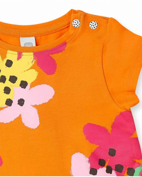 Robe fille en maille orange collection Banana Records