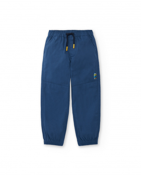 Pantalon garçon bleu en sergé Collection Sons Of Fun