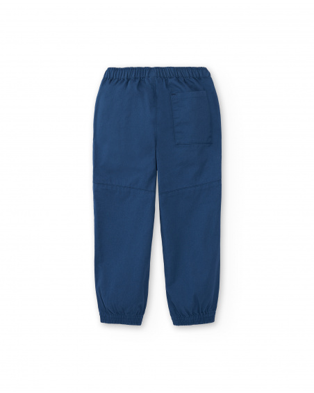 Pantalon garçon bleu en sergé Collection Sons Of Fun
