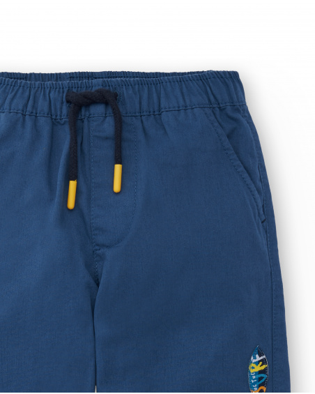 Pantalon garçon bleu en sergé Collection Sons Of Fun