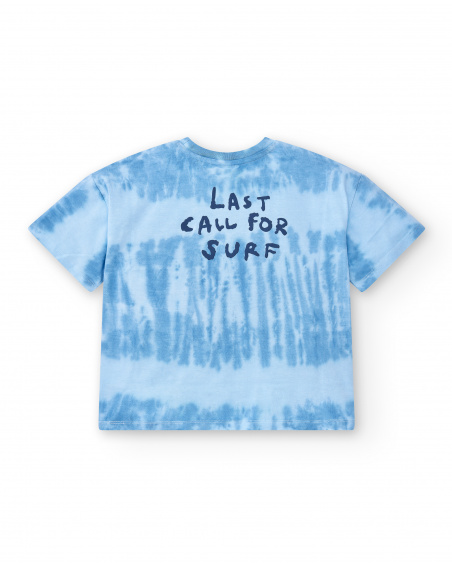 T-shirt garçon bleu en maille Collection Sons Of Fun