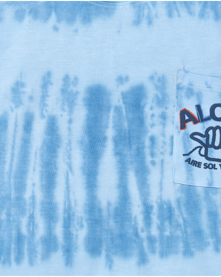 T-shirt garçon bleu en maille Collection Sons Of Fun