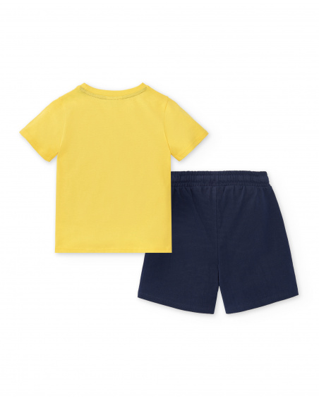 Ensemble tricot garçon bleu jaune Collection Sons Of Fun