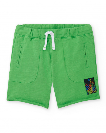 Short garçon en maille vert Collection Savage Spirit