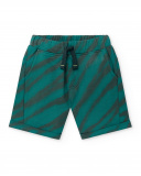 Bermuda peluche garçon rayé vert Collection Savage Spirit