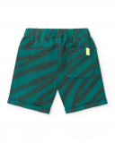 Bermuda peluche garçon rayé vert Collection Savage Spirit