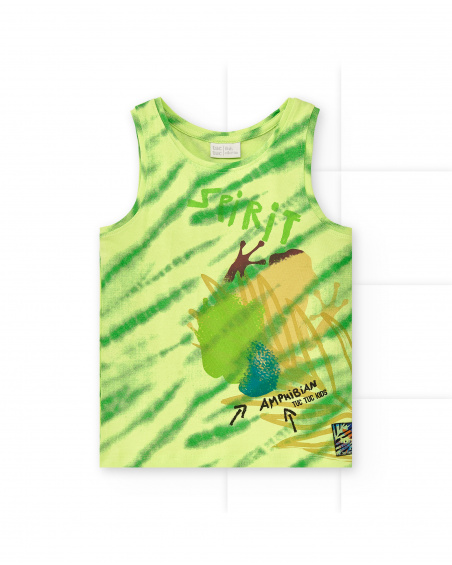 Débardeur tricoté vert pour garçon Collection Savage Spirit