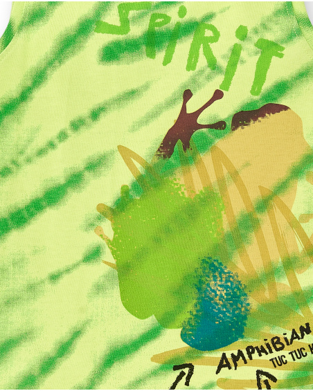 Débardeur tricoté vert pour garçon Collection Savage Spirit
