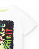 T-shirt garçon en maille blanc Collection Savage Spirit