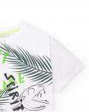 T-shirt animal en tricot blanc pour garçon Collection Savage