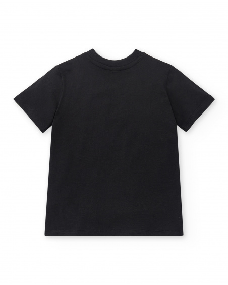 T-shirt garçon en maille noir Collection Savage Spirit