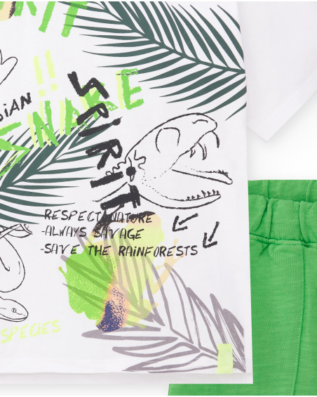 Ensemble tricot garçon vert blanc Collection Savage Spirit