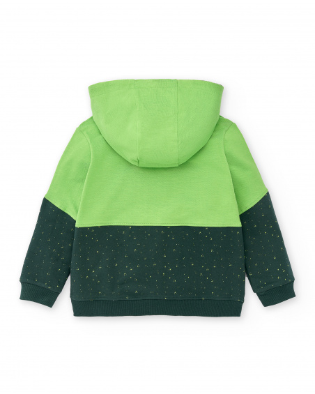 Doudoune peluche verte garçon Collection Savage Spirit