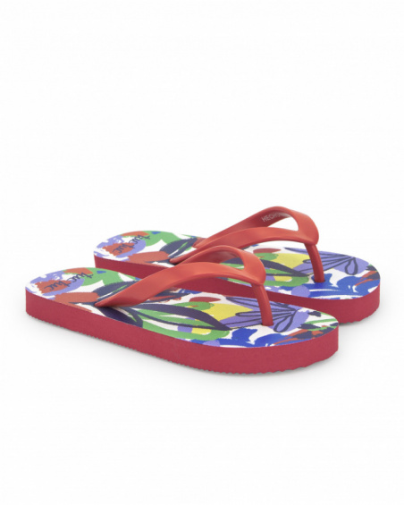 Tongs rouges pour fille Collection Rockin The Jungle