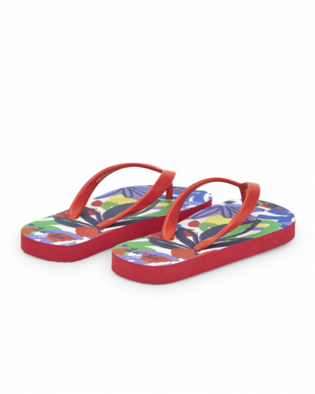 Tongs rouges pour fille Collection Rockin The Jungle