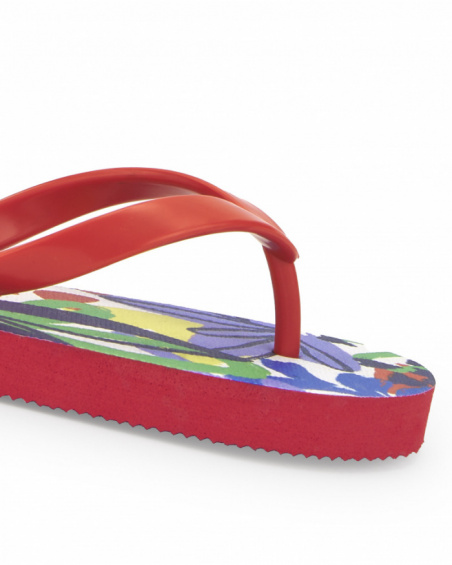 Tongs rouges pour fille Collection Rockin The Jungle