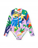 Maillot de bain fille blanc zippé Collection Rockin The Jungle