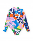 Maillot de bain fille blanc zippé Collection Rockin The Jungle