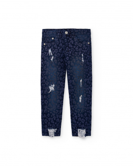 Pantalon en jean bleu fille Collection Rockin The Jungle