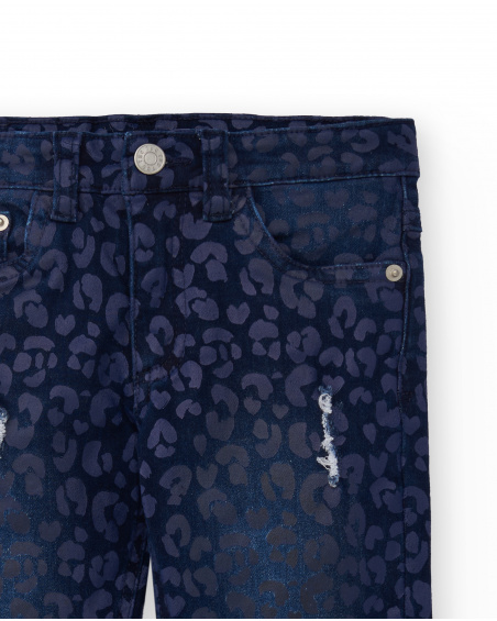 Pantalon en jean bleu fille Collection Rockin The Jungle