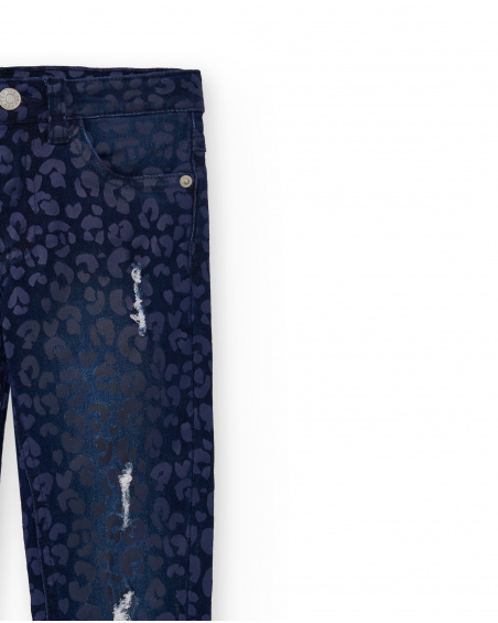 Pantalon en jean bleu fille Collection Rockin The Jungle