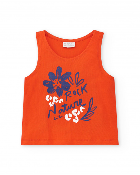 T-shirt fille en maille rouge Collection Rockin The Jungle