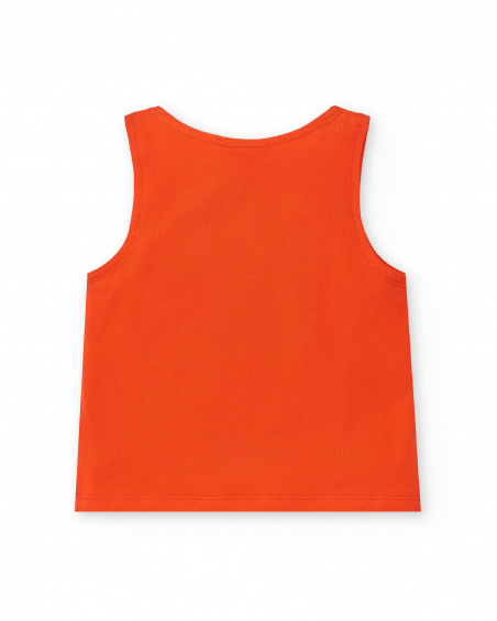 T-shirt fille en maille rouge Collection Rockin The Jungle
