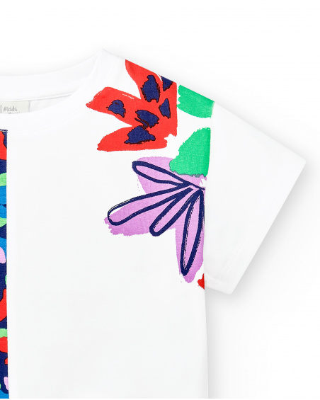 T-shirt fille en maille blanche nouée Collection Rockin The