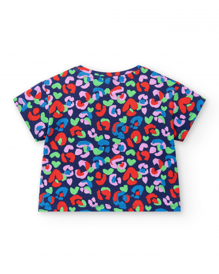 T-shirt fille en maille imprimé animalier Collection Rockin The
