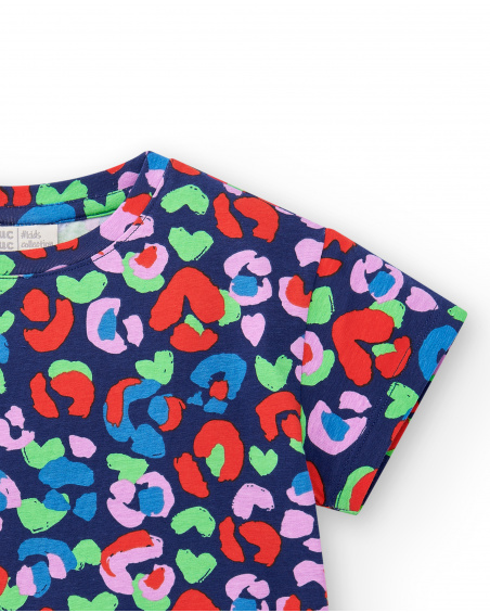T-shirt fille en maille imprimé animalier Collection Rockin The