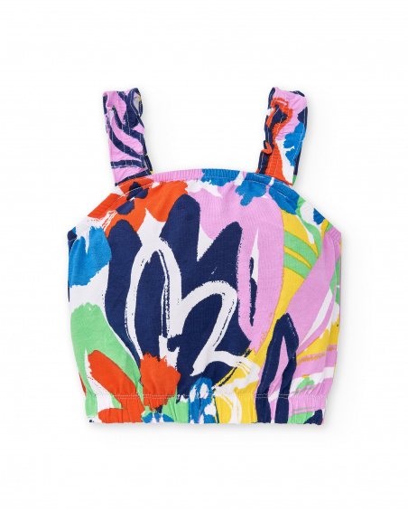 Débardeur fille lilas en maille Collection Rockin The Jungle