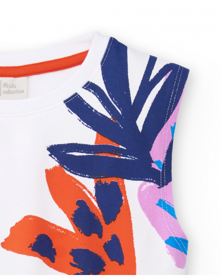 T-shirt fille en maille blanc Collection Rockin The Jungle
