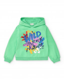 Sweat fille peluche vert Collection Rockin The Jungle