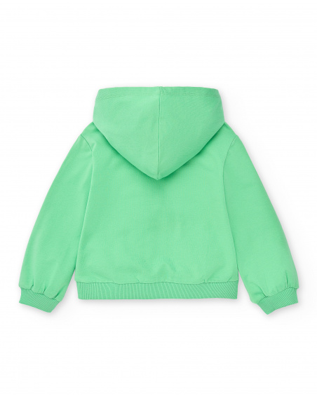 Sweat fille peluche vert Collection Rockin The Jungle