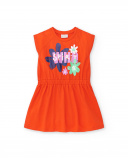 Robe fille en maille rouge Collection Rockin The Jungle Robe fille en maille rouge Collection Rockin The Jungle