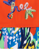 Robe fille en maille imprimée rouge Collection Rockin The Jungle