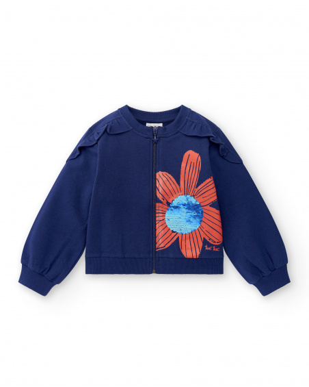 Doudoune fille marine en peluche Collection Rockin The Jungle