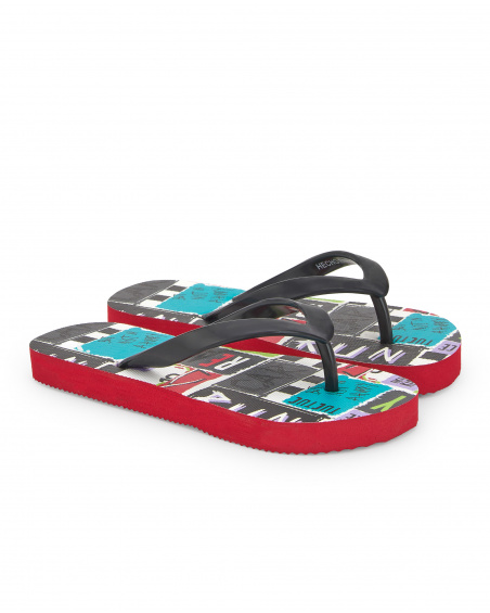 Tongs noires garçon Collection Race Car