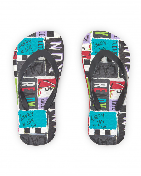 Tongs noires garçon Collection Race Car