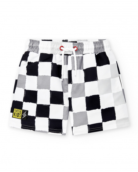 Maillot de bain bermuda garçon blanc Collection Race Car