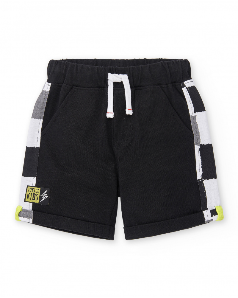 Bermuda tricot garçon noir Collection Race Car