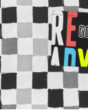 T-shirt garçon en maille noir blanc Collection Race Car