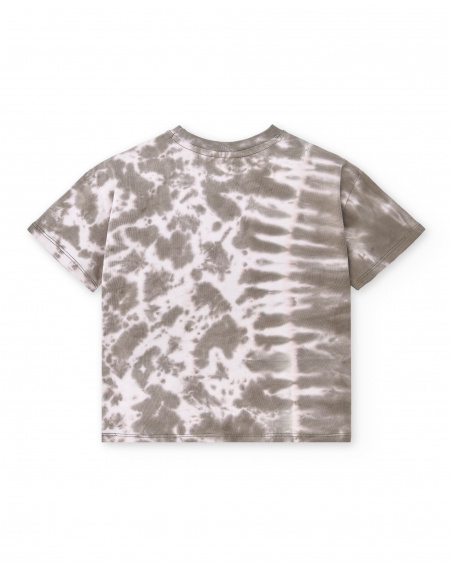 T-shirt garçon en maille Tie Dye Gris Collection Race Car