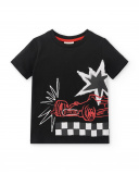 T-shirt garçon en maille noir Collection Race Car