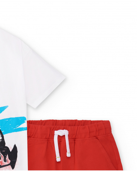 Ensemble tricot garçon rouge blanc Collection Race Car