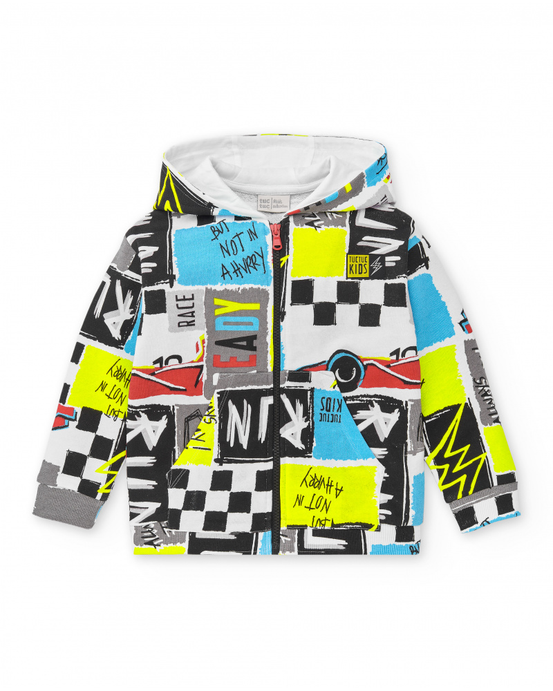 Doudoune peluche grise garçon Collection Race Car