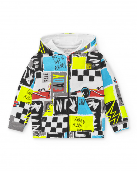 Doudoune peluche grise garçon Collection Race Car