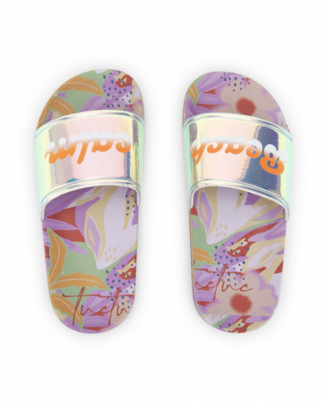 Tongs fille lilas holographiques Collection Paradise Beach